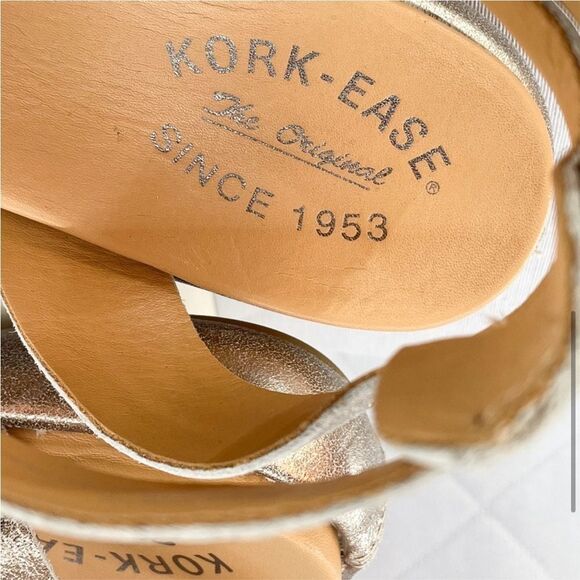 Kork-Ease metallic Silver / Pewter Strappy Sandals like new size 8 - Picture 9 of 10